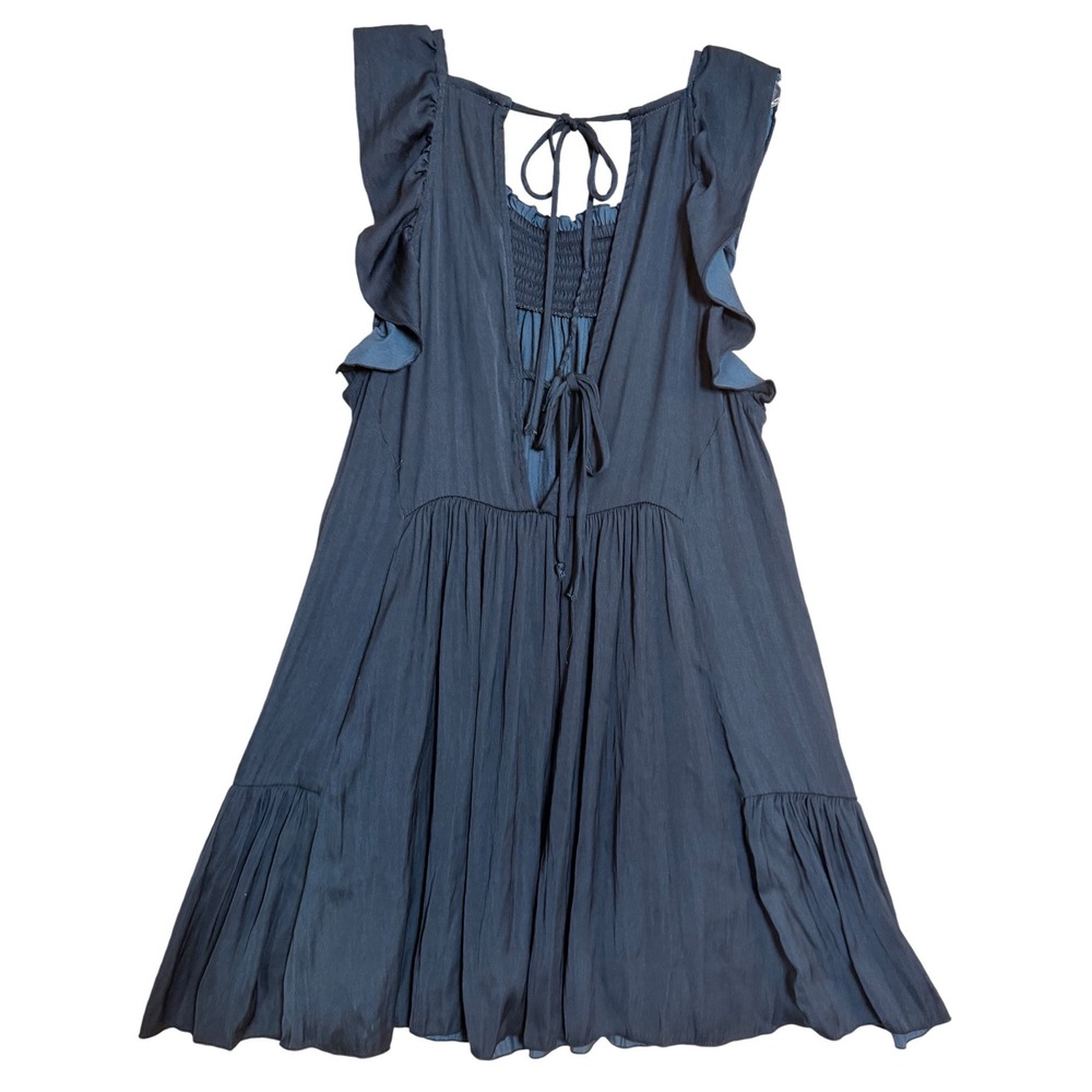 Free People Intimately Want Your Love Tie Back Mini Dress‎ Black XS - Picture 3 of 16